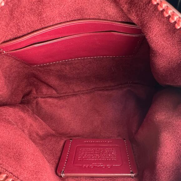 Like New Coach Red Horse Carriage Varsity Stripe Large Zip Wristlet Pouch - Picture 7 of 10